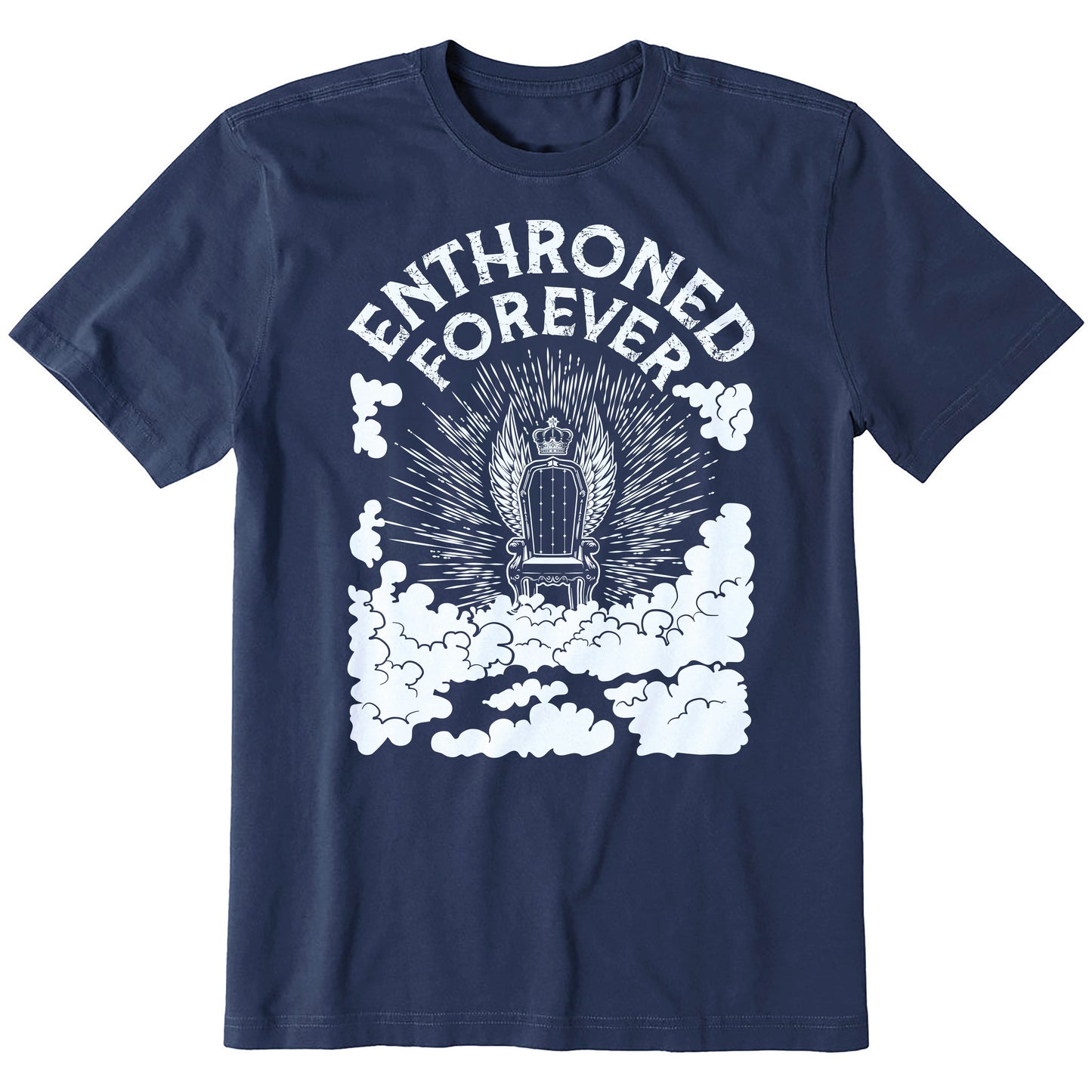 Enthroned Forever Christian Print | Eternal Reign Bible Digital Art | Instant Download Design