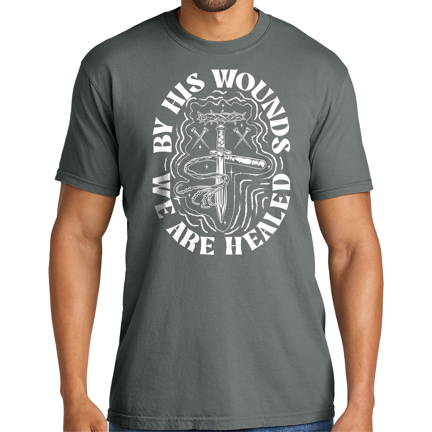 By His Wounds We Are Healed T-Shirt Design | Isaiah 53:5 | Christian Digital Download