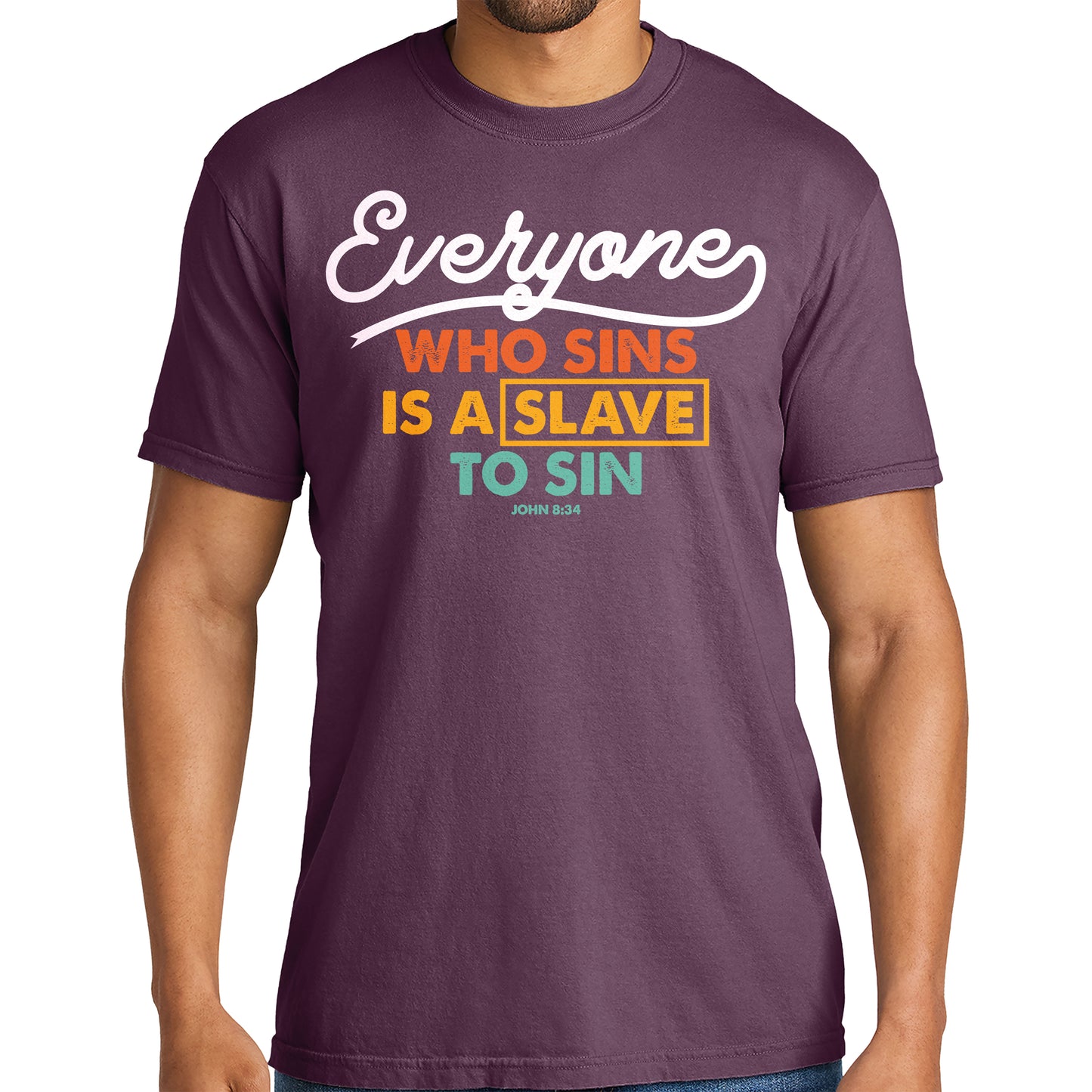 Everyone Who Sins Is a Slave to Sin T-Shirt Design | Digital Faith Art