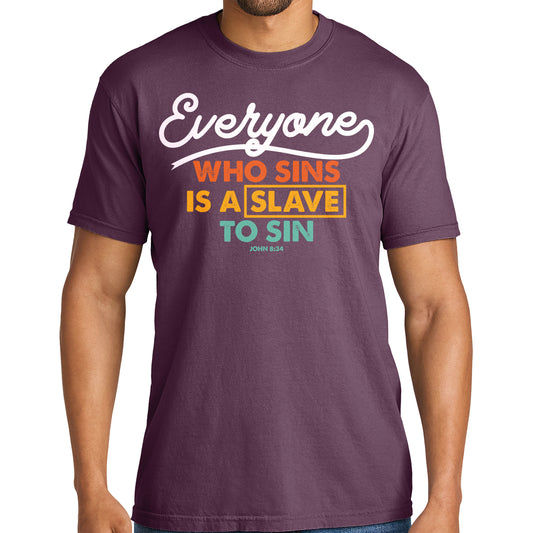 Everyone Who Sins Is a Slave to Sin T-Shirt Design | Digital Faith Art