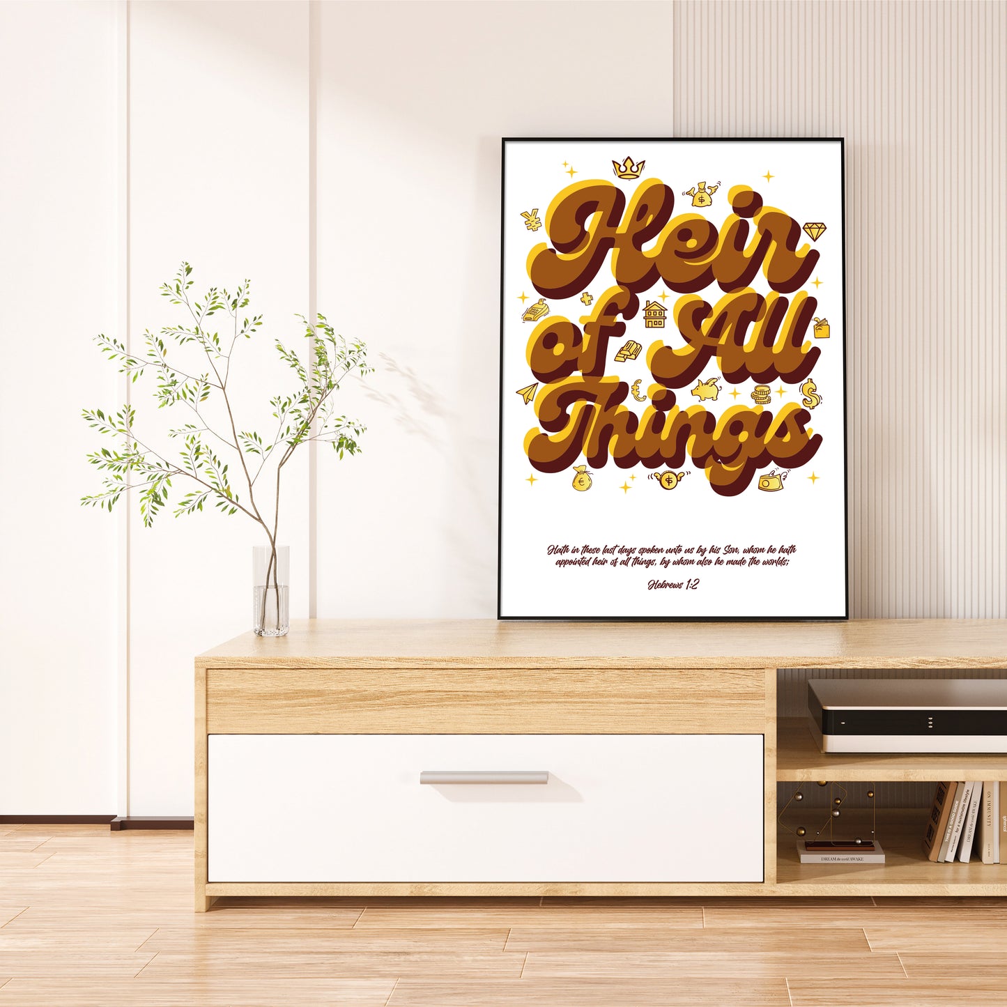 Heir of All Things | Hebrews 1:2 | Christian Digital Art for Wall Art